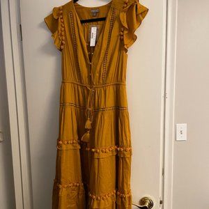 J. Crew Midi Dress. Size 10. Color: yellow/mustard